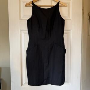 Vintage Laundry by Shelli Segal Black Linen Blend Dress Size 6